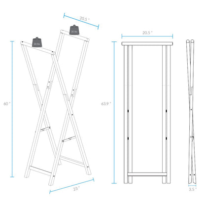 Solid Wood Folding Clothing Garment Rack