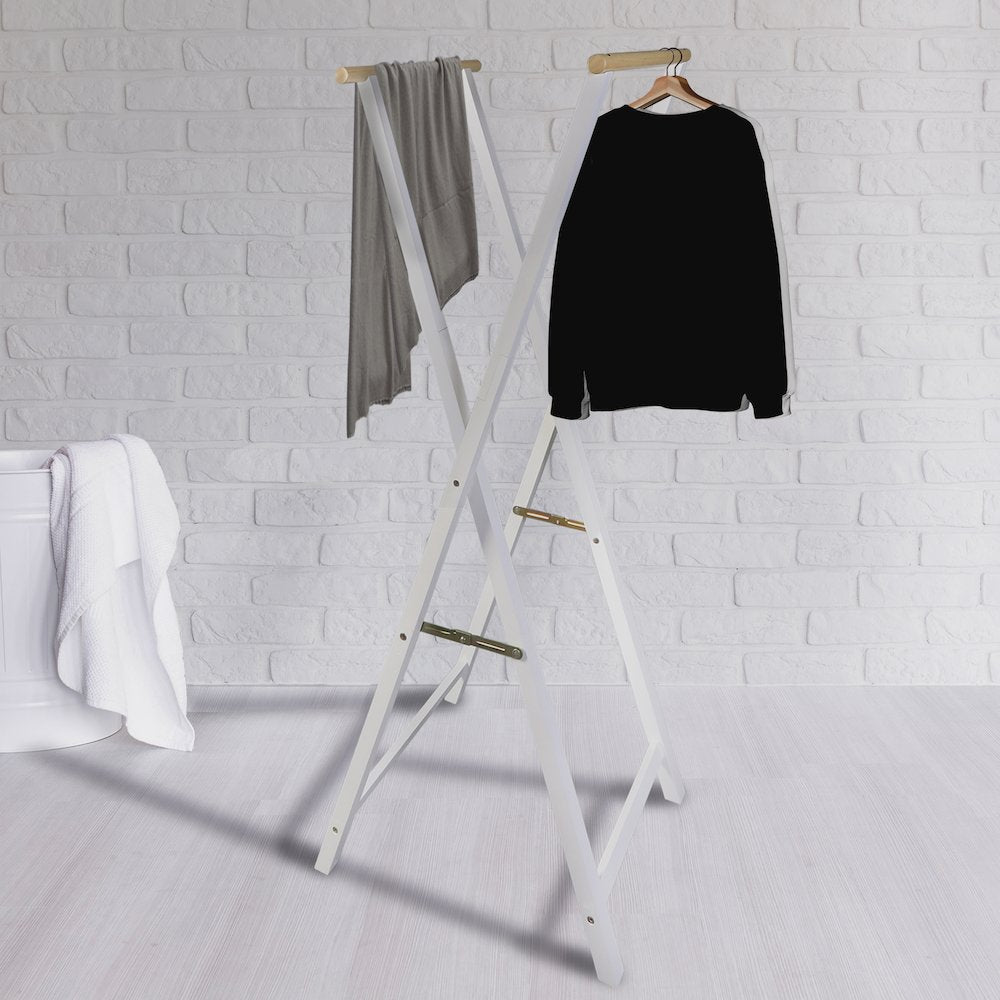 Solid Wood Folding Clothing Garment Rack