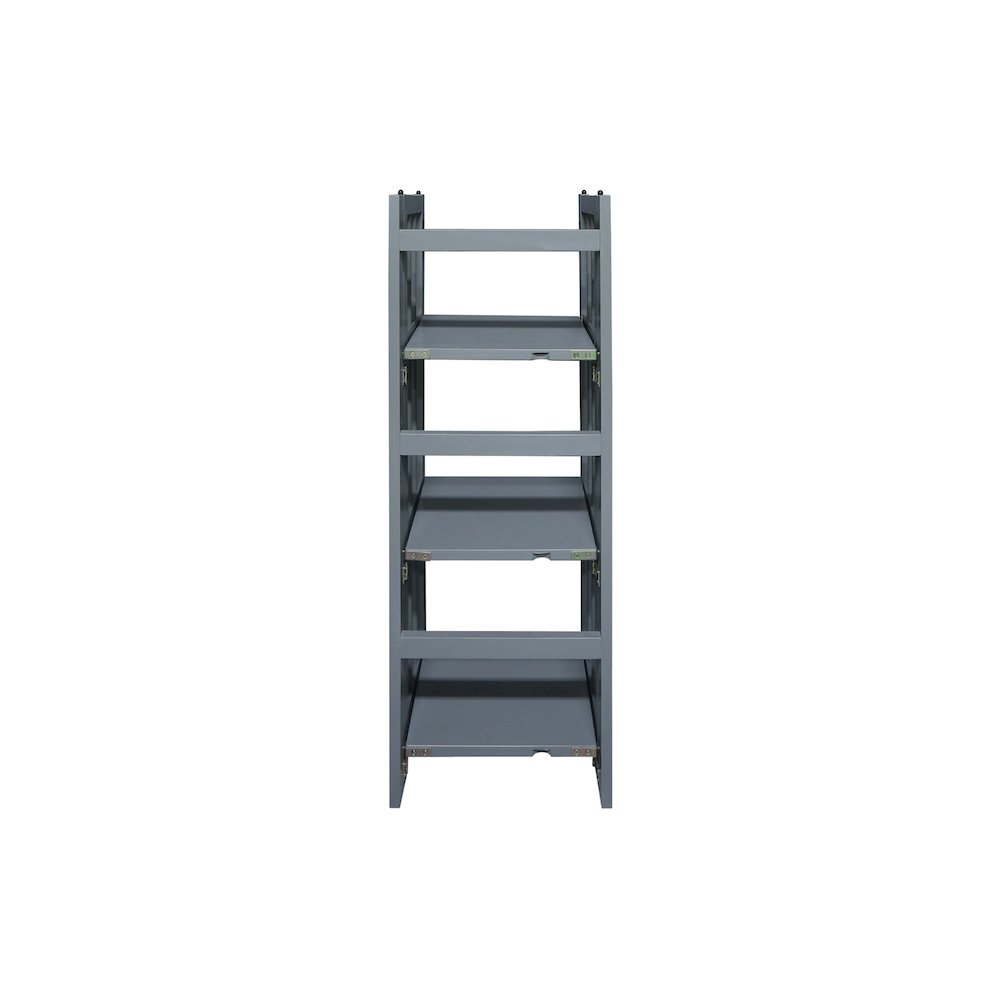 3-Shelf Folding Bookcase 14" Wide, Slate Gray