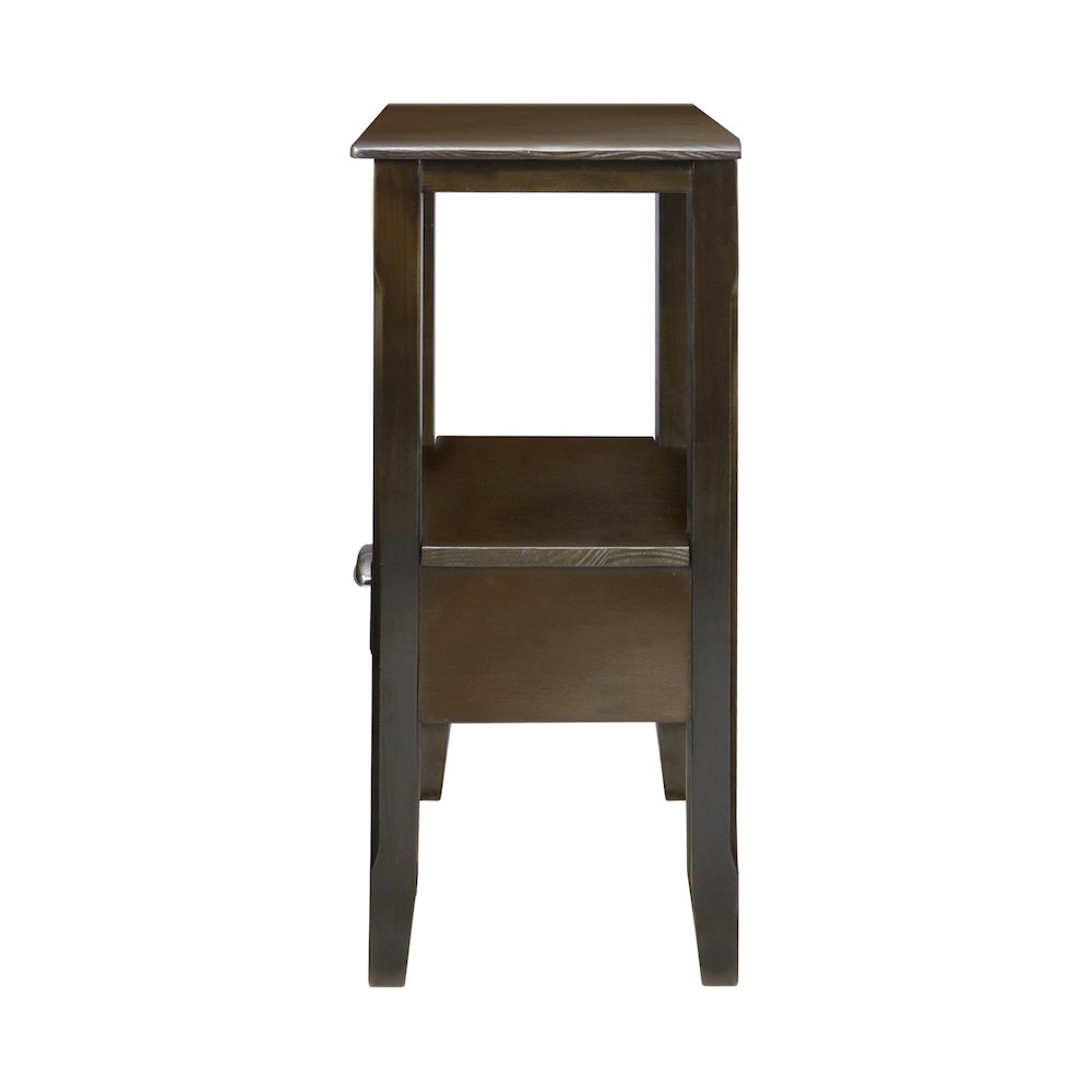 2-Tier Tall Side Table with Drawer - Java