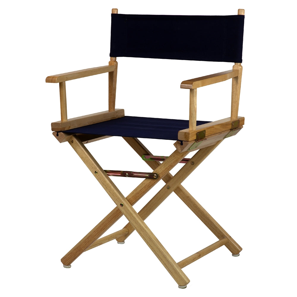 18" Director's Chair Natural Frame-Navy Blue Canvas