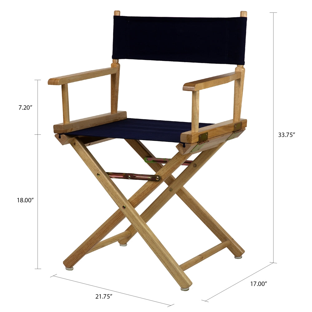 18" Director's Chair Natural Frame-Navy Blue Canvas
