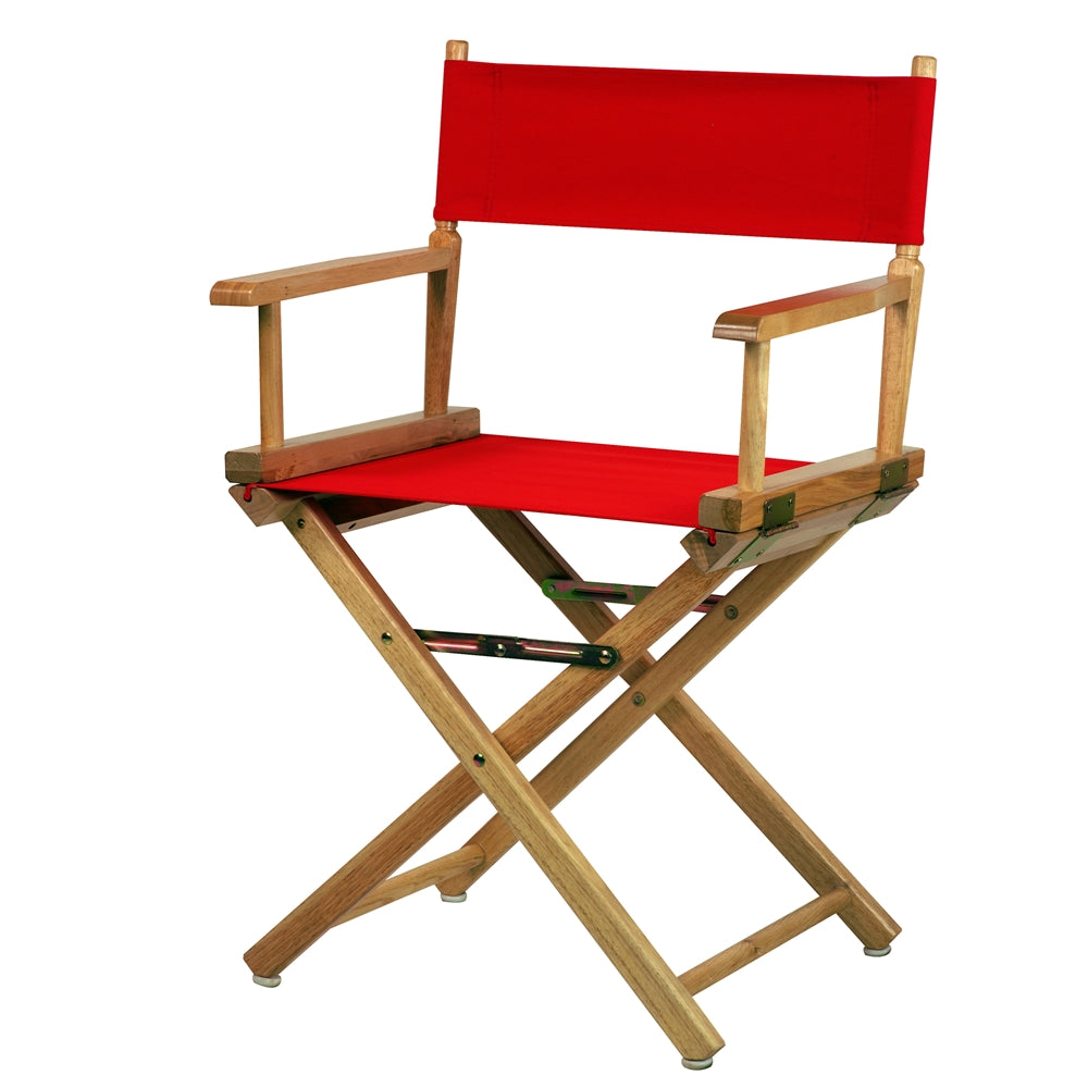 18" Director's Chair Natural Frame-Red Canvas