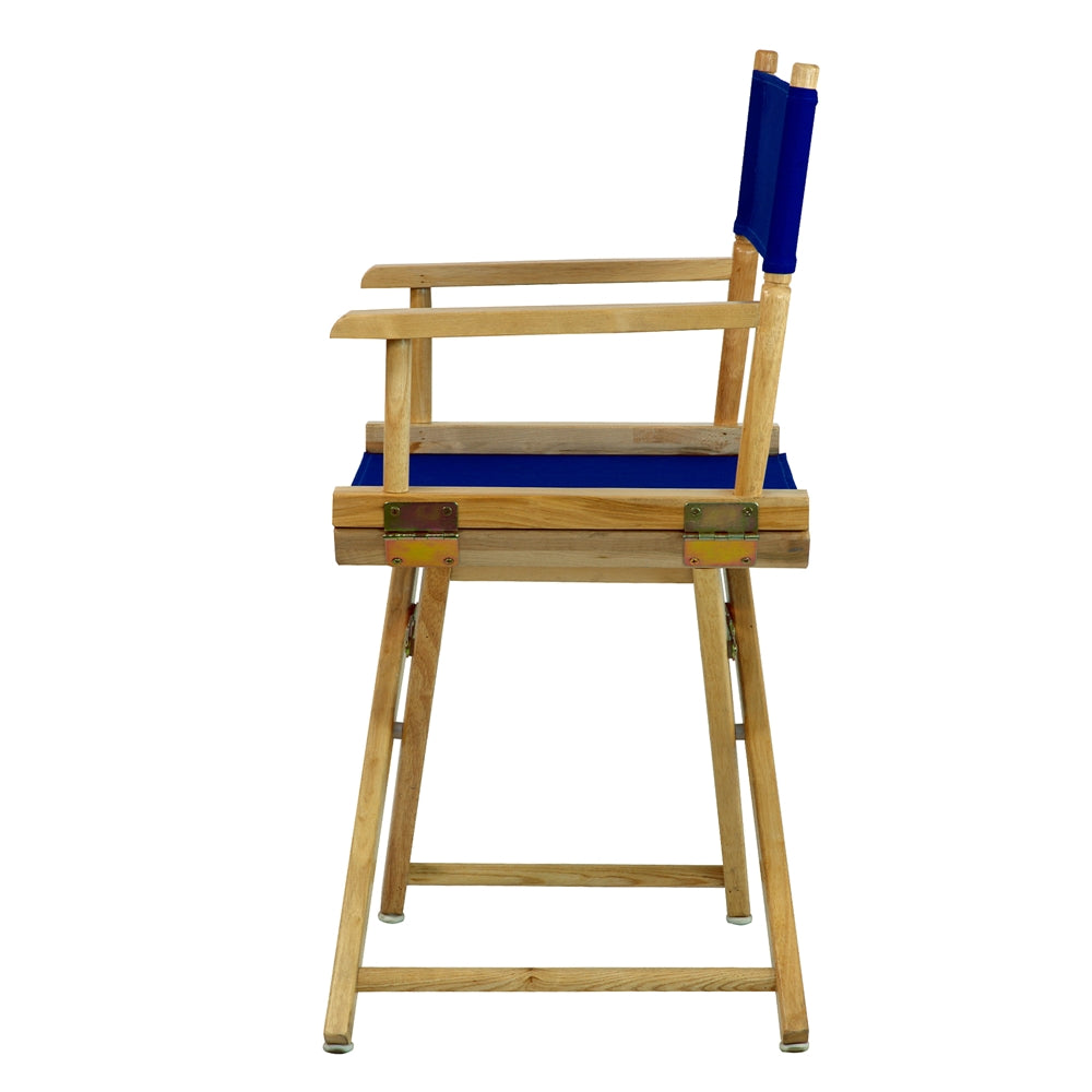 Royal Blue Canvas Director Chair with Foldable Solid Wood Frame