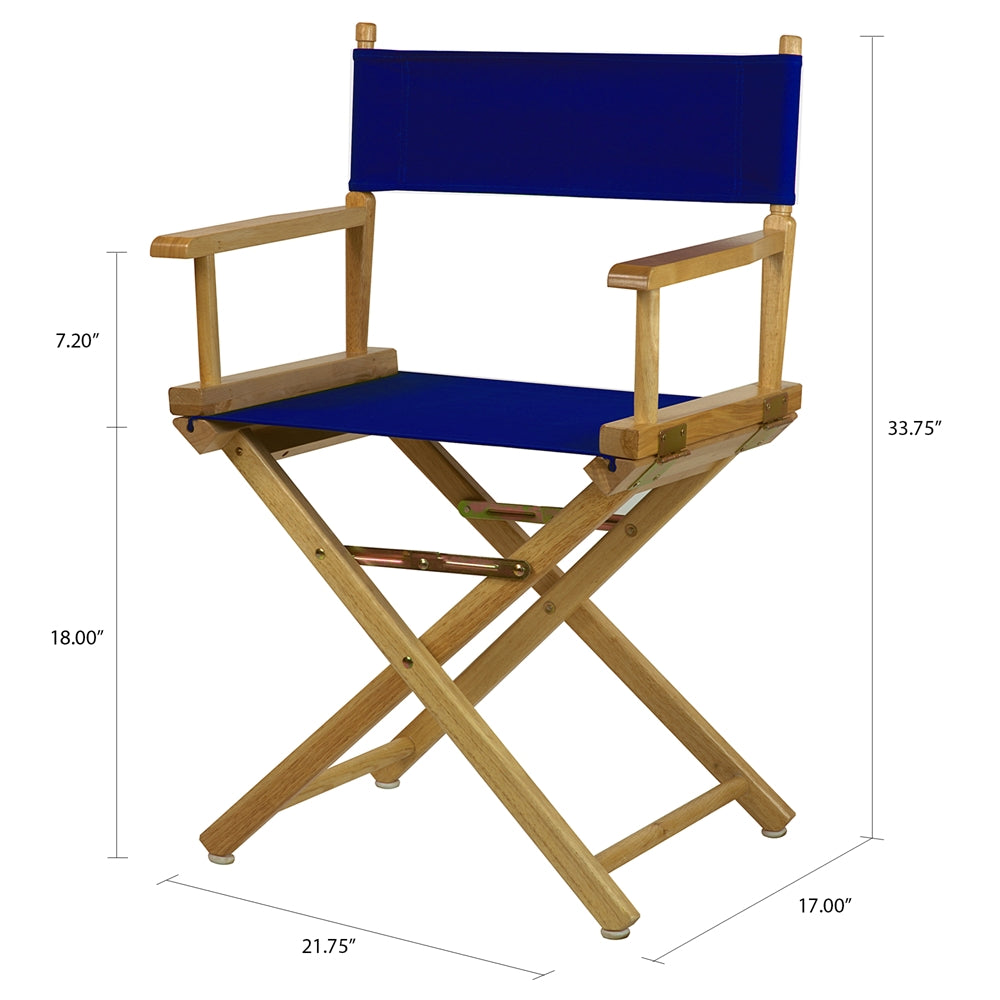Royal Blue Canvas Director Chair with Foldable Solid Wood Frame