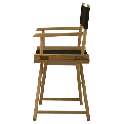 18" Director's Chair Natural Frame-Black Canvas