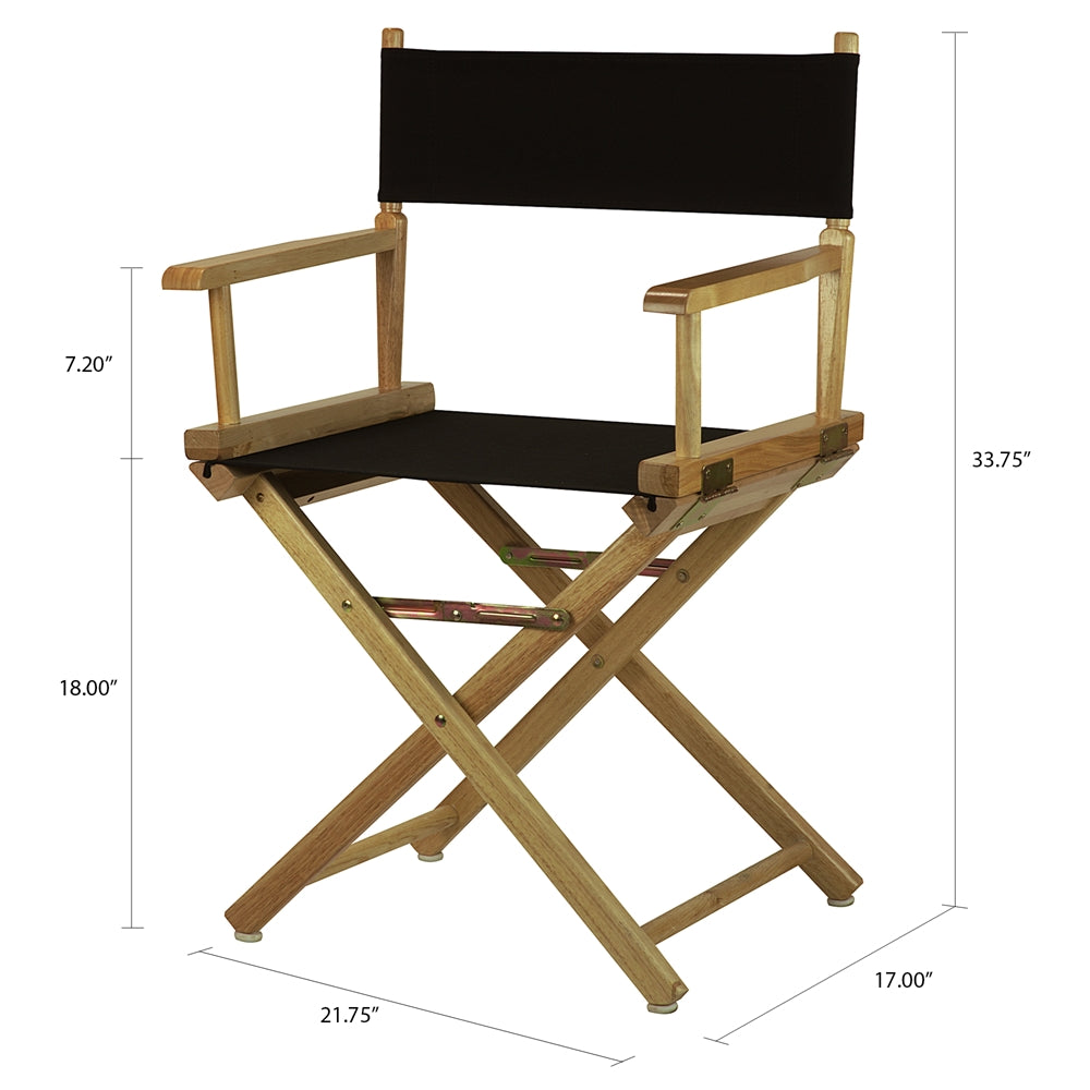 18" Director's Chair Natural Frame-Black Canvas
