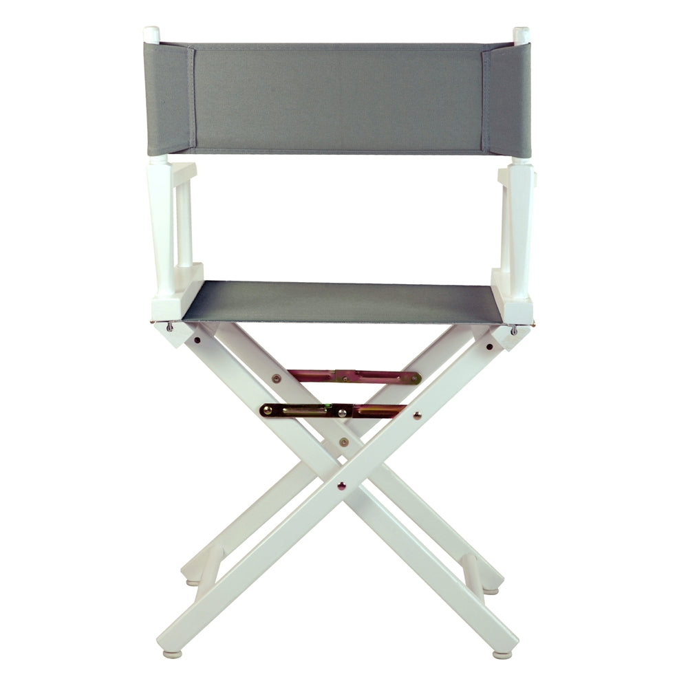 18" Director's Chair White Frame-Gray Canvas