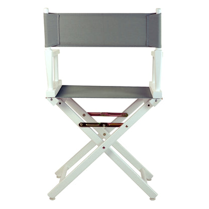 18" Director's Chair White Frame-Gray Canvas