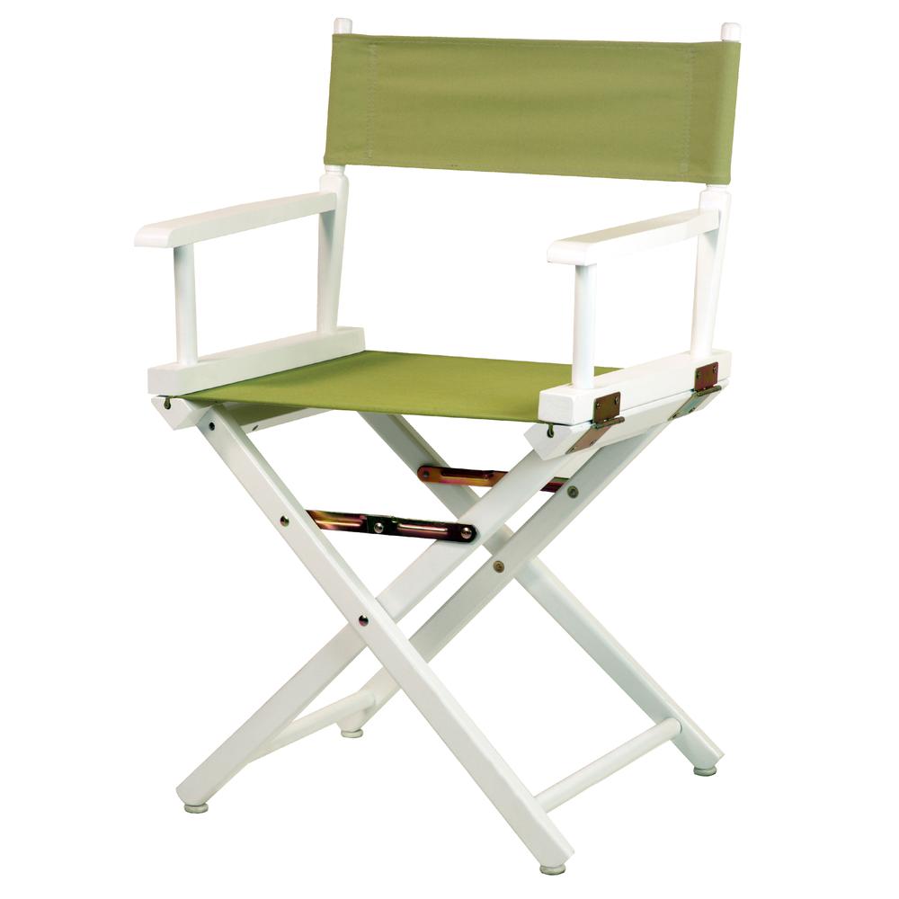 18" Director's Chair White Frame-Olive Canvas