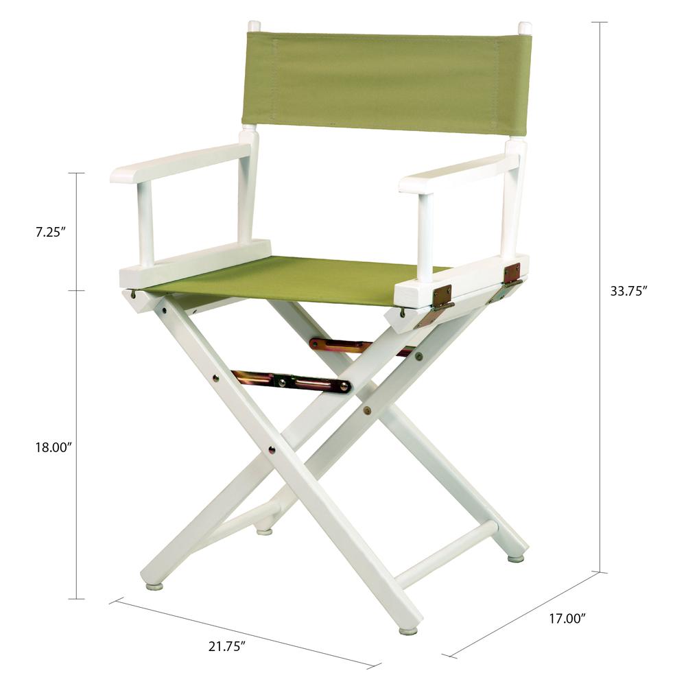18" Director's Chair White Frame-Olive Canvas