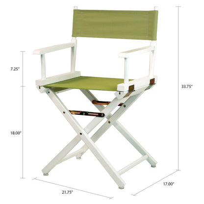 18" Director's Chair White Frame-Olive Canvas