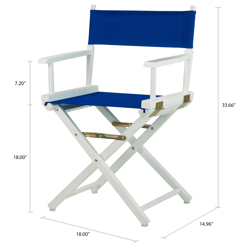 18" Director's Chair White Frame-Royal Blue Canvas