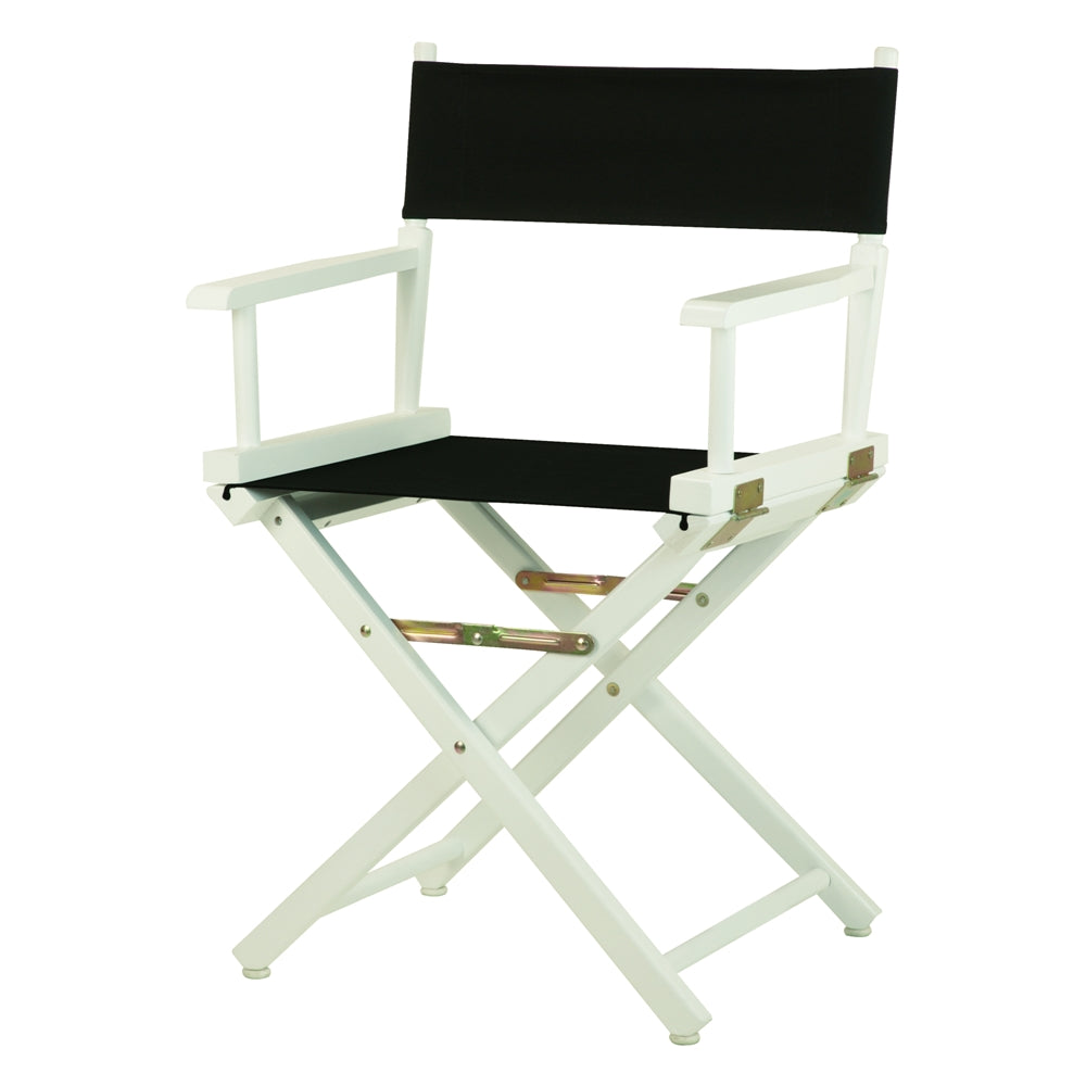 18" Director's Chair White Frame-Black Canvas