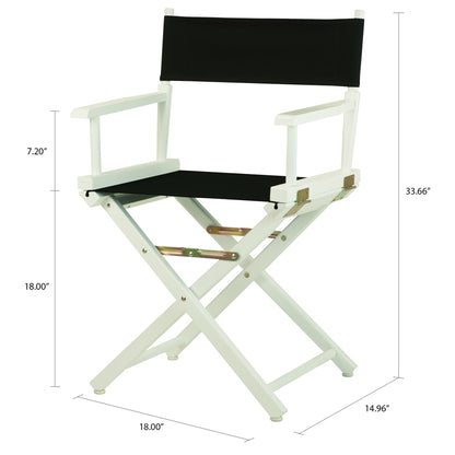 18" Director's Chair White Frame-Black Canvas