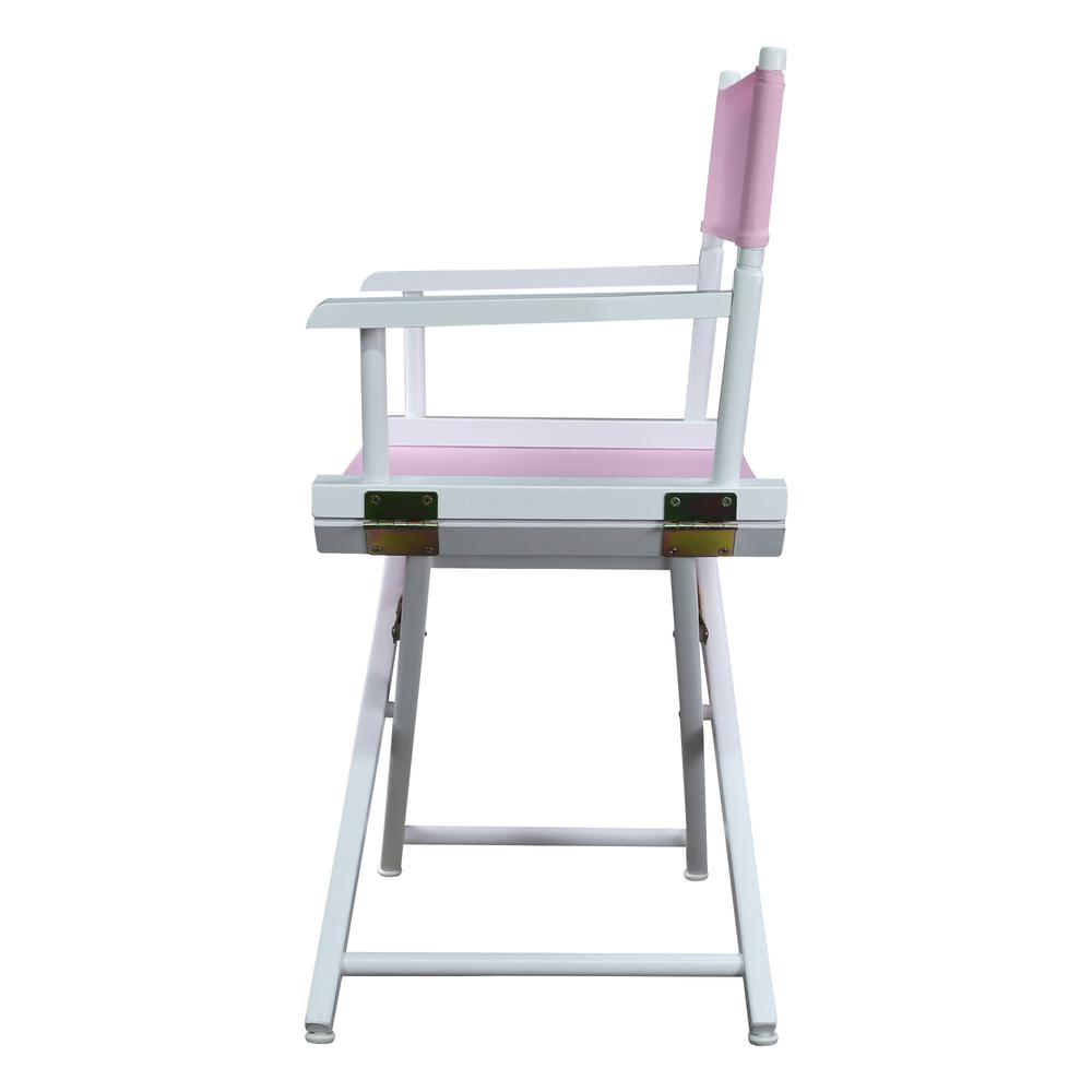 18" Director's Chair White Frame-Pink Canvas