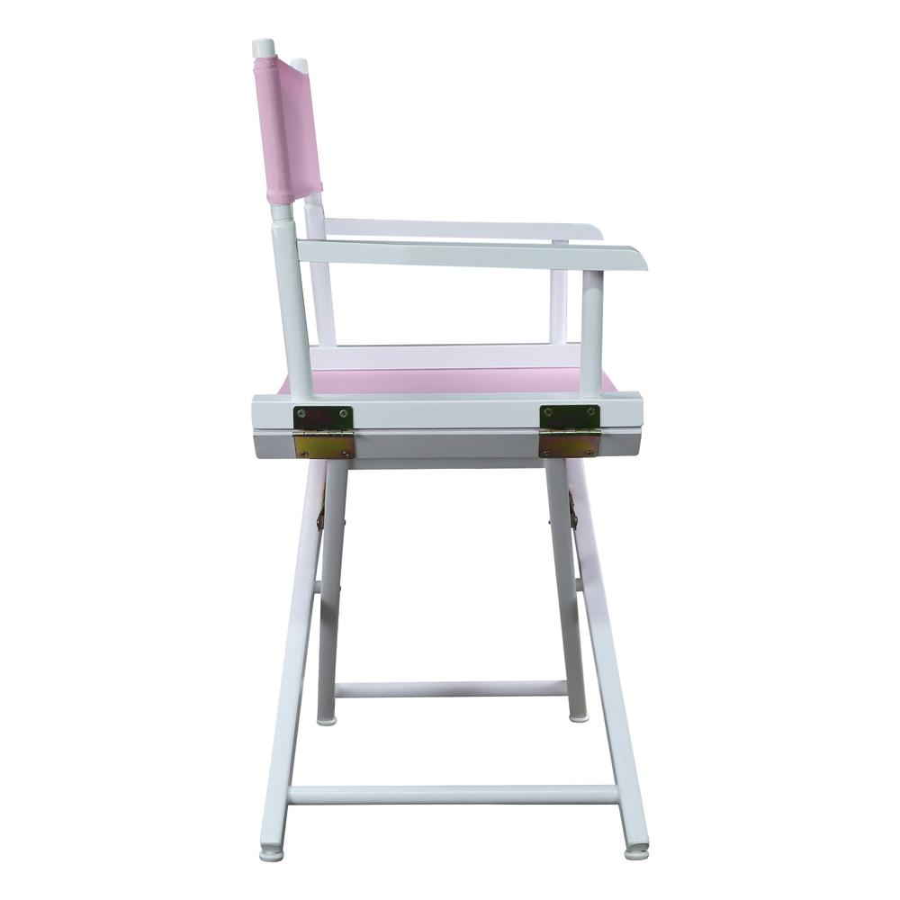 18" Director's Chair White Frame-Pink Canvas