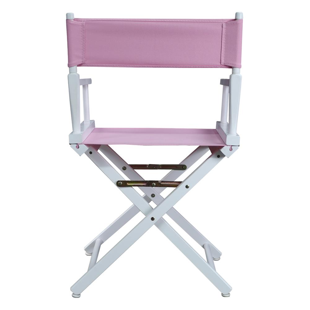 18" Director's Chair White Frame-Pink Canvas