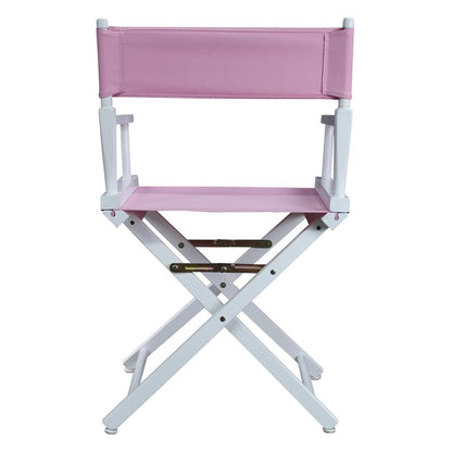 18" Director's Chair White Frame-Pink Canvas