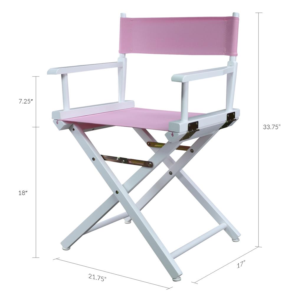 18" Director's Chair White Frame-Pink Canvas
