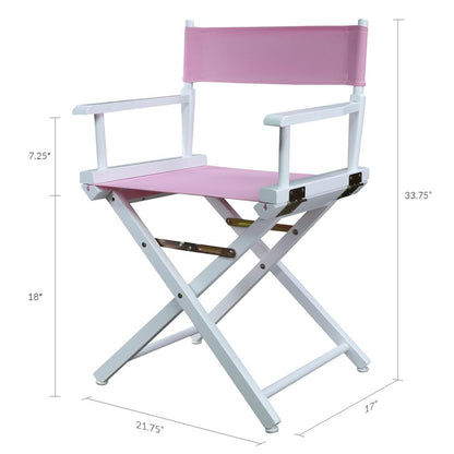 18" Director's Chair White Frame-Pink Canvas