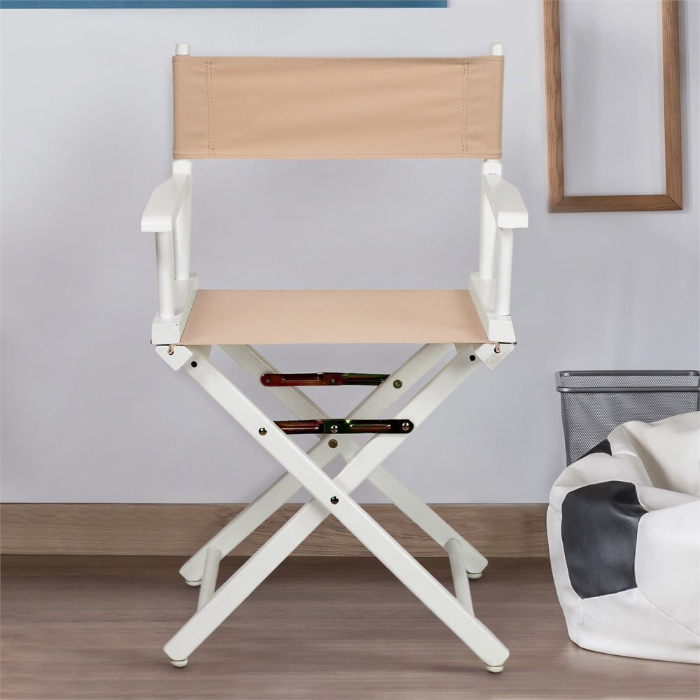 18" Director's Chair White Frame-Tan Canvas