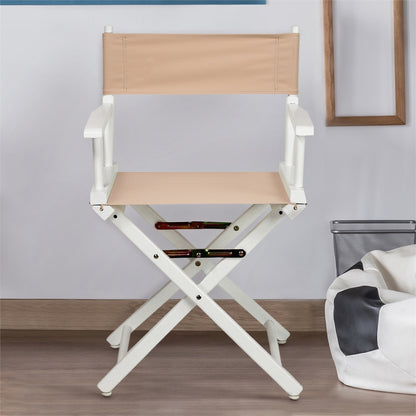 18" Director's Chair White Frame-Tan Canvas
