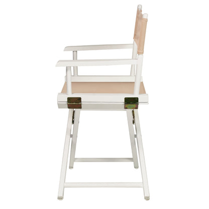 18" Director's Chair White Frame-Tan Canvas
