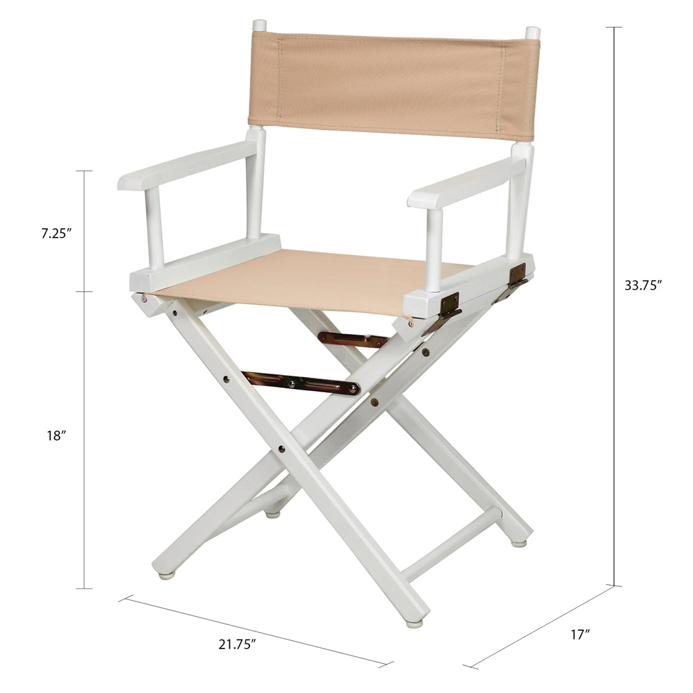 18" Director's Chair White Frame-Tan Canvas