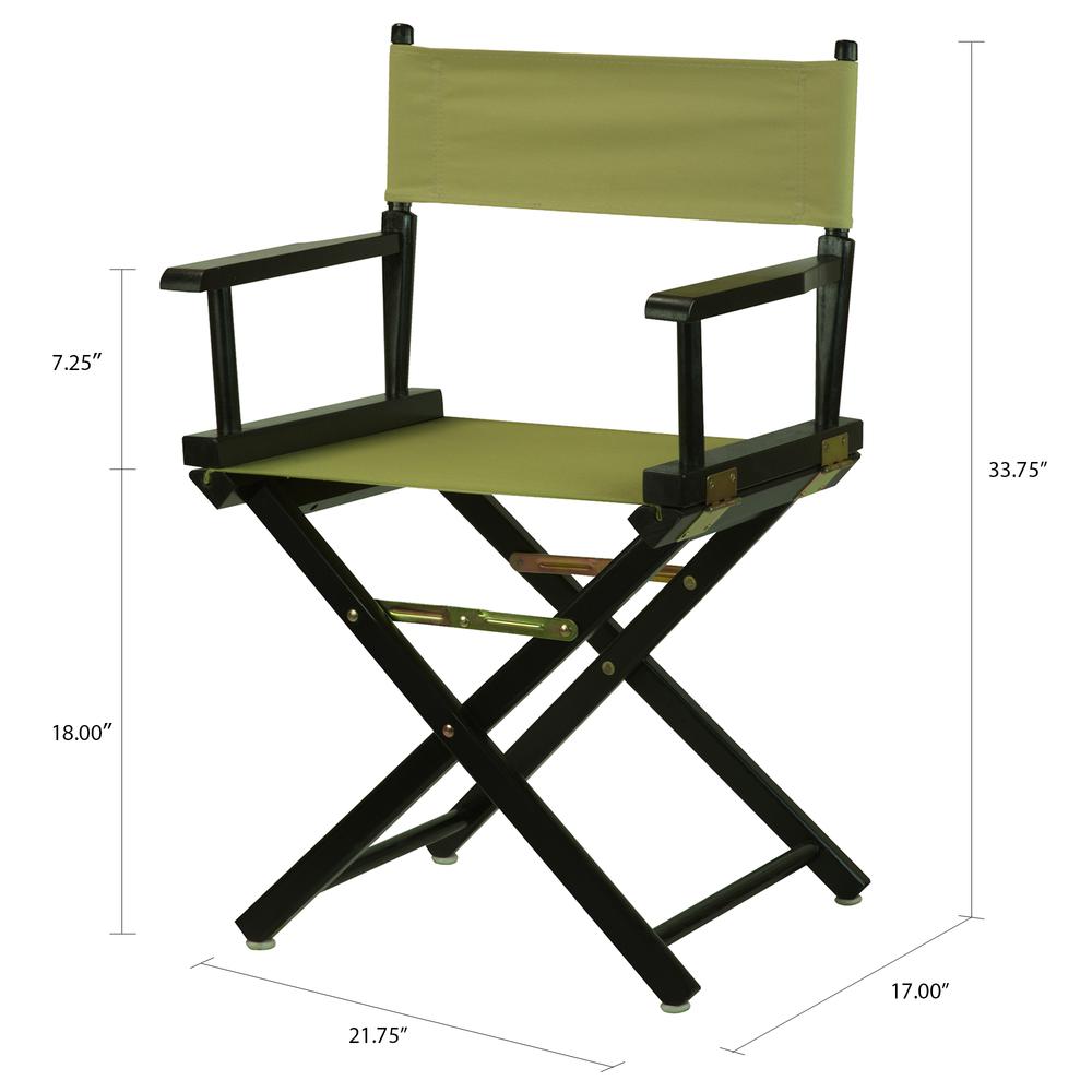 18" Director's Chair Black Frame-Olive Canvas