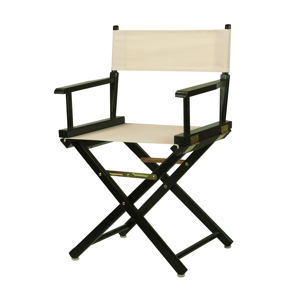18" Director's Chair Black Frame-Natural/Wheat Canvas