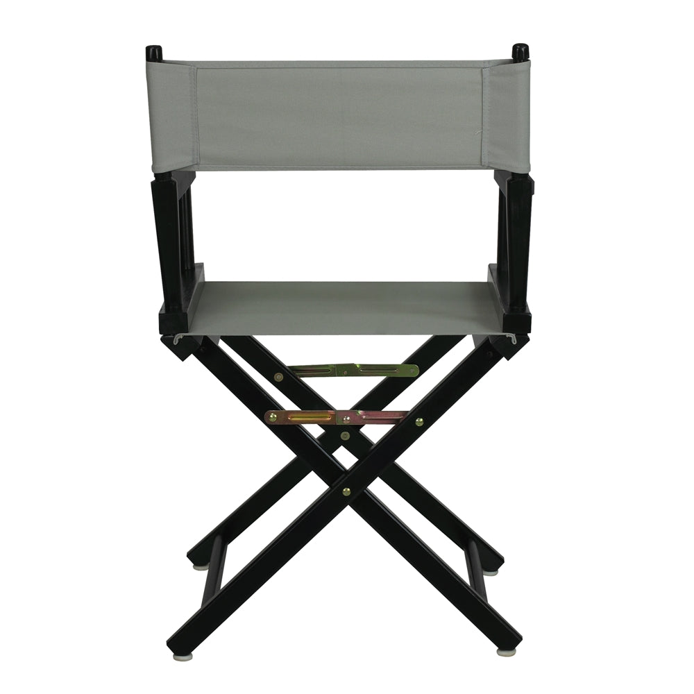18" Director's Chair Black Frame-Gray Canvas