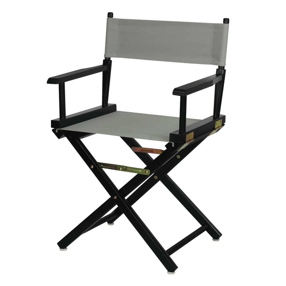 18" Director's Chair Black Frame-Gray Canvas