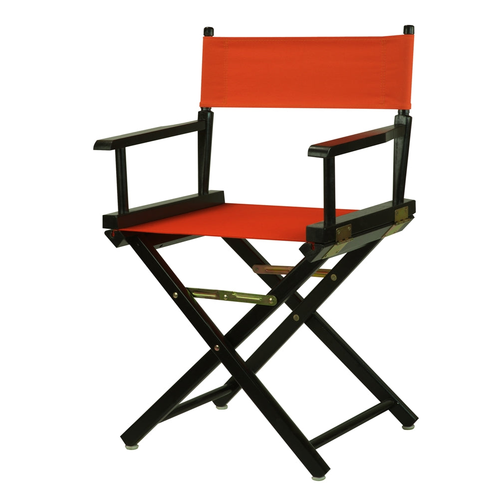18" Director's Chair Black Frame-Orange Canvas