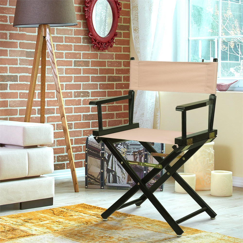 18" Director's Chair Black Frame-Tan Canvas
