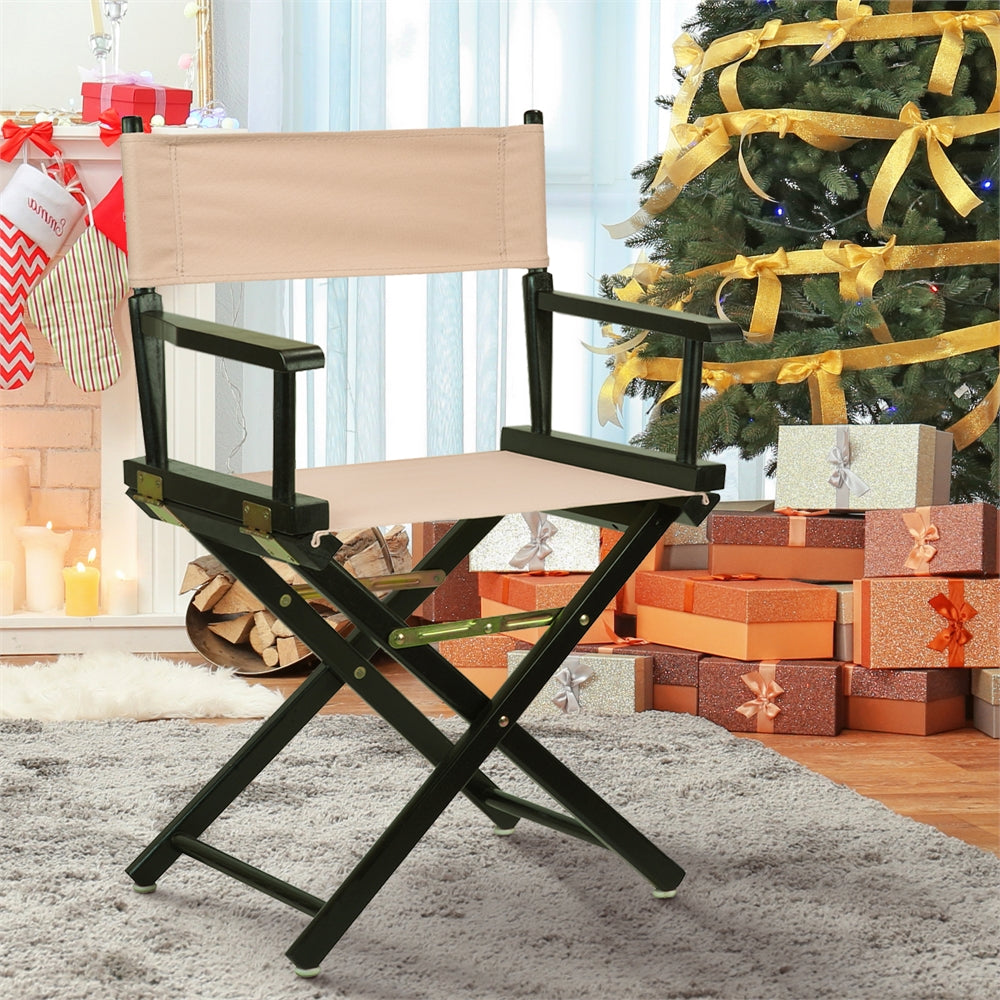 18" Director's Chair Black Frame-Tan Canvas