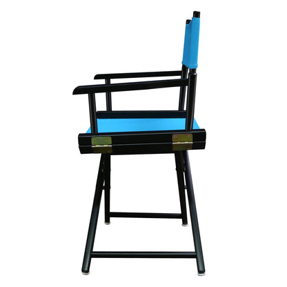 18" Director's Chair Black Frame-Turquoise Canvas