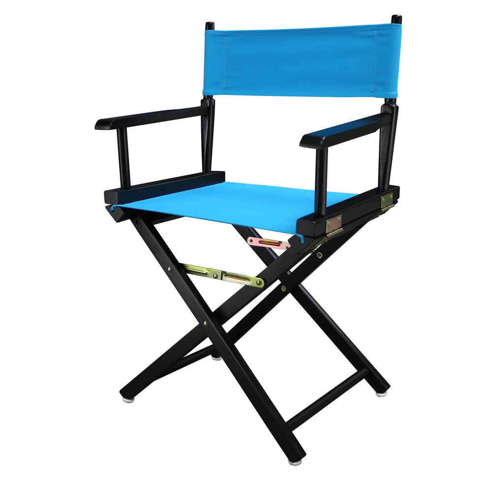 18" Director's Chair Black Frame-Turquoise Canvas