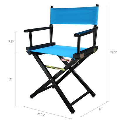 18" Director's Chair Black Frame-Turquoise Canvas