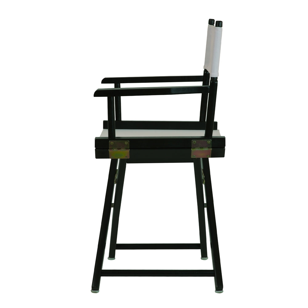 18" Director's Chair Black Frame-White Canvas