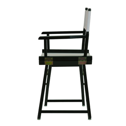 18" Director's Chair Black Frame-White Canvas