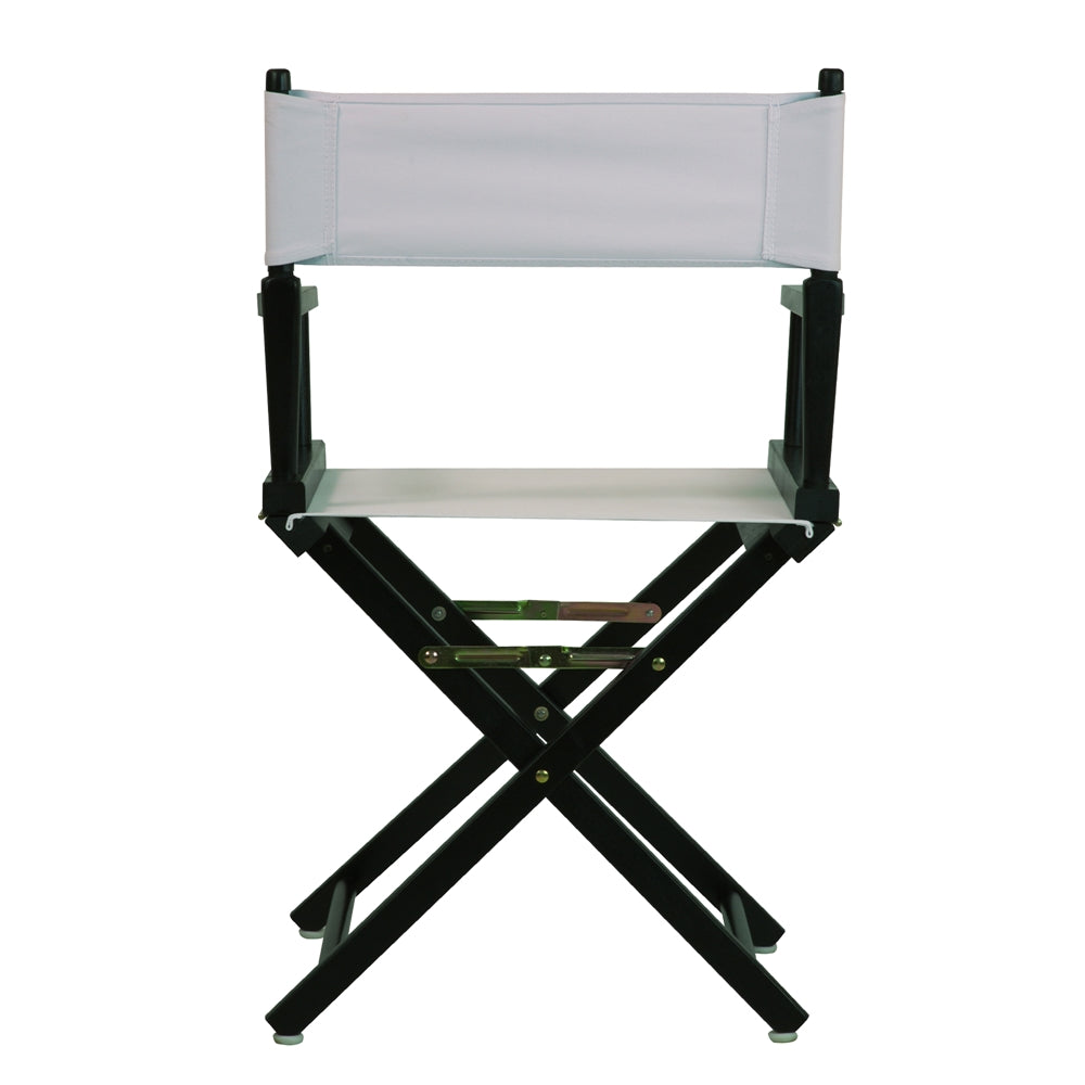 18" Director's Chair Black Frame-White Canvas