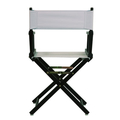 18" Director's Chair Black Frame-White Canvas