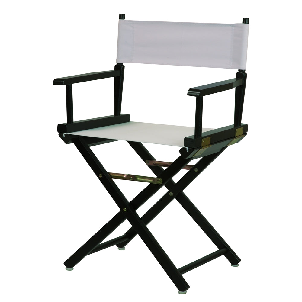 18" Director's Chair Black Frame-White Canvas