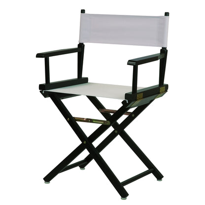 18" Director's Chair Black Frame-White Canvas