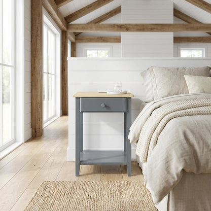 Gray Nightstand with Usb Charging Port for Bedroom Convenience