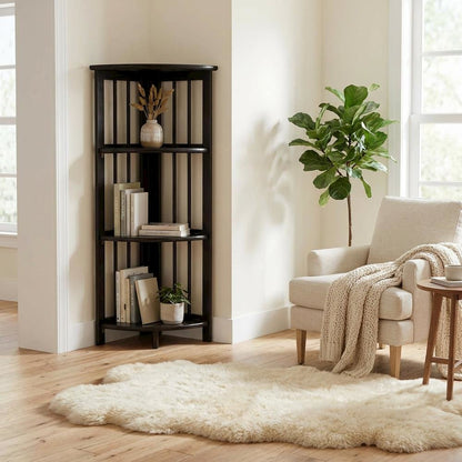 Wooden Bookcase with Shelves and Modern Design for Home Storage