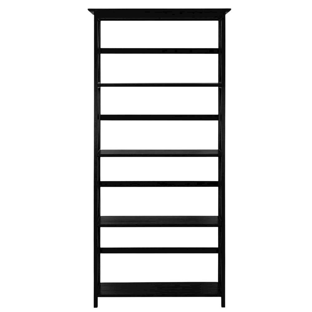 Simple Wooden Bookcase in Finish with Adjustable Shelves