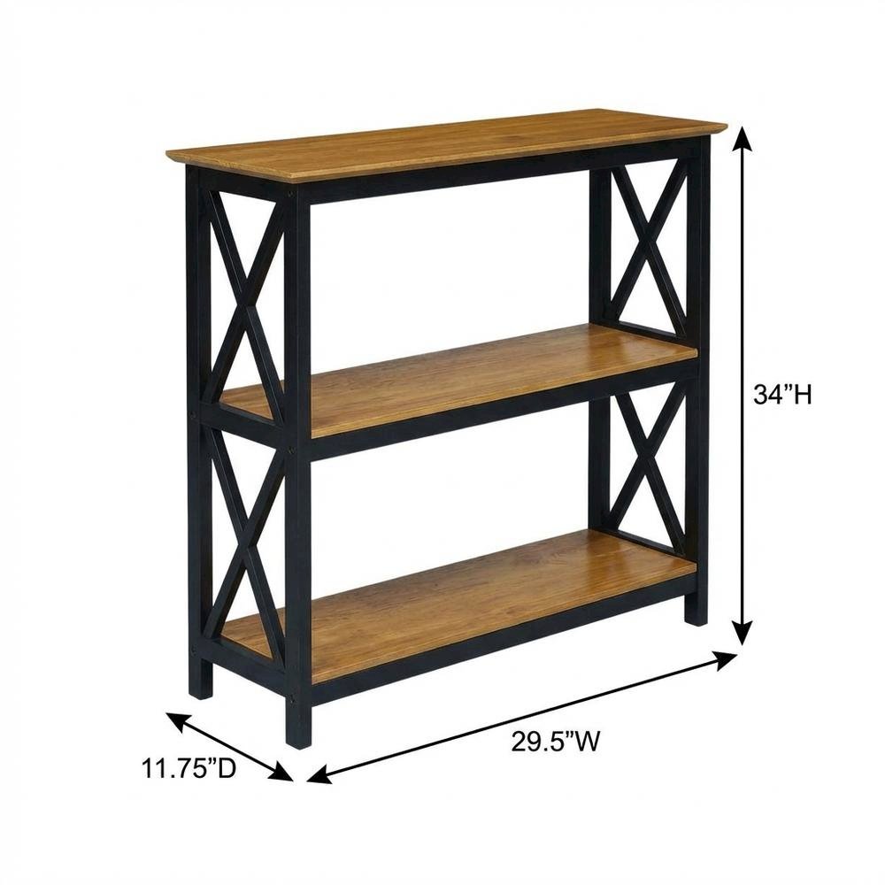Wooden Bookcase in Rich Walnut Finish with Adjustable Shelves