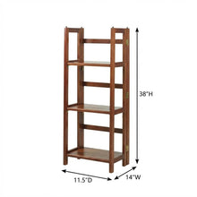 Wooden Bookcase with Open Shelves and Classic Design for Living Room Storage
